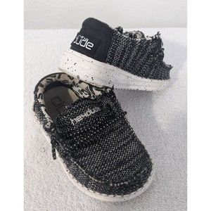 Hey Dude Shoes Size 5 K Wally Toddler Sox Skater Slip On Black White Baby